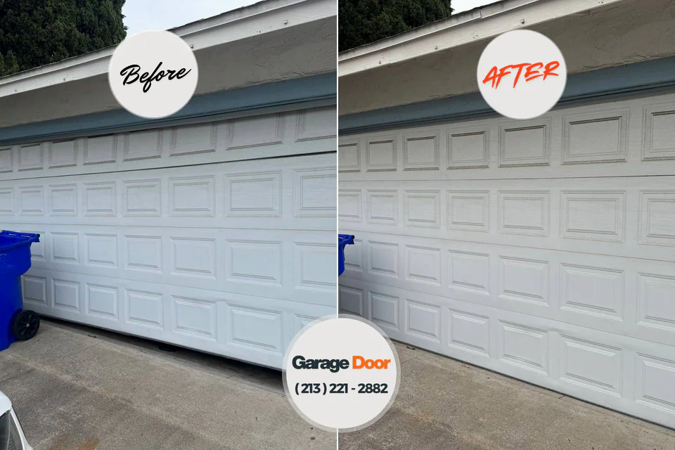 Before and after: garage door repair Folly Beach, SC